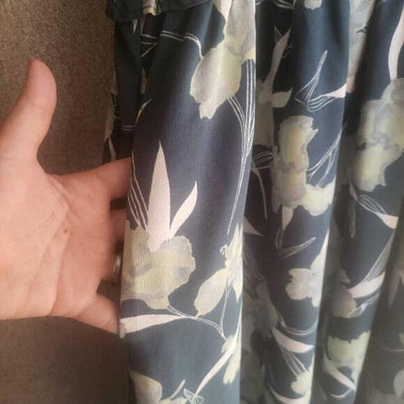 Chelsea28 Nordstrom Green Floral Maxi Dress Halter Wedding Modest Resort Large - Picture 8 of 8